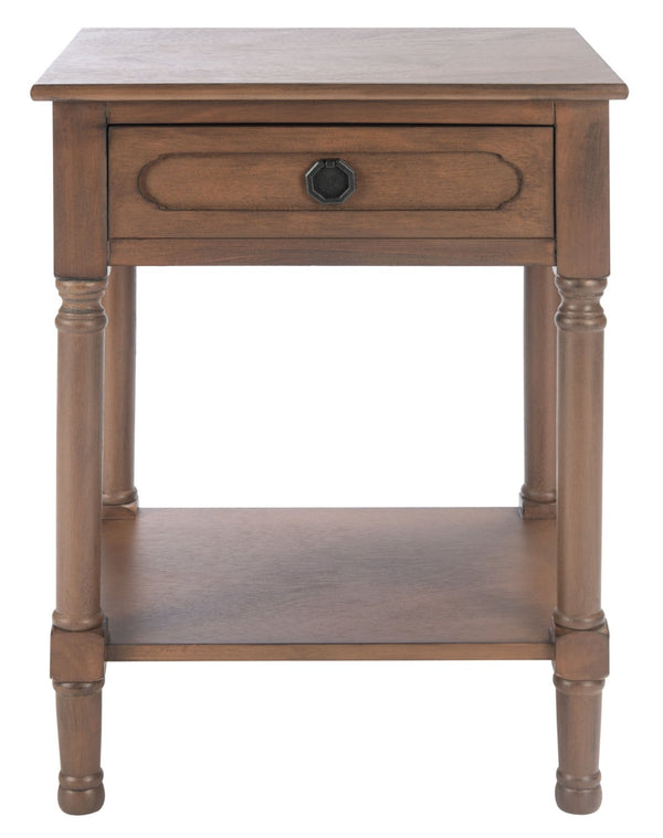 Safavieh Allura Accent Table With Storage Drawer - Classic-Contemporary Design For Living Room Or Hallway Brown ACC5718C
