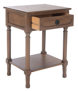 Safavieh Allura Accent Table With Storage Drawer - Classic-Contemporary Design For Living Room Or Hallway Brown ACC5718C