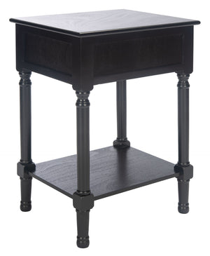 Safavieh Haines Elegant Accent Table With Carved Details And Single Drawer For Timeless Living Room Style Black ACC5720A