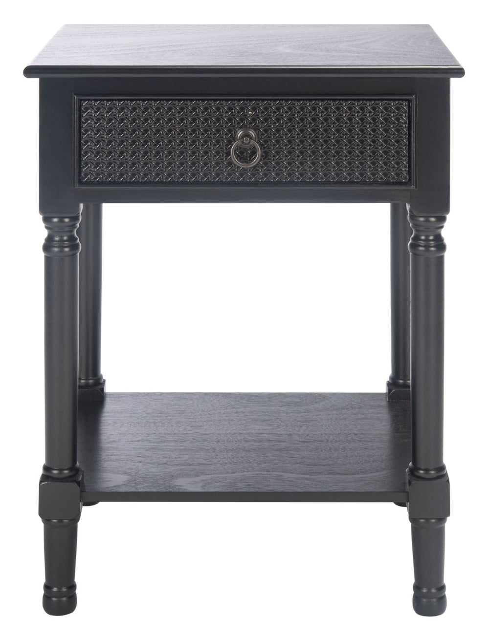 Safavieh Haines Elegant Accent Table With Carved Details And Single Drawer For Timeless Living Room Style Black ACC5720A
