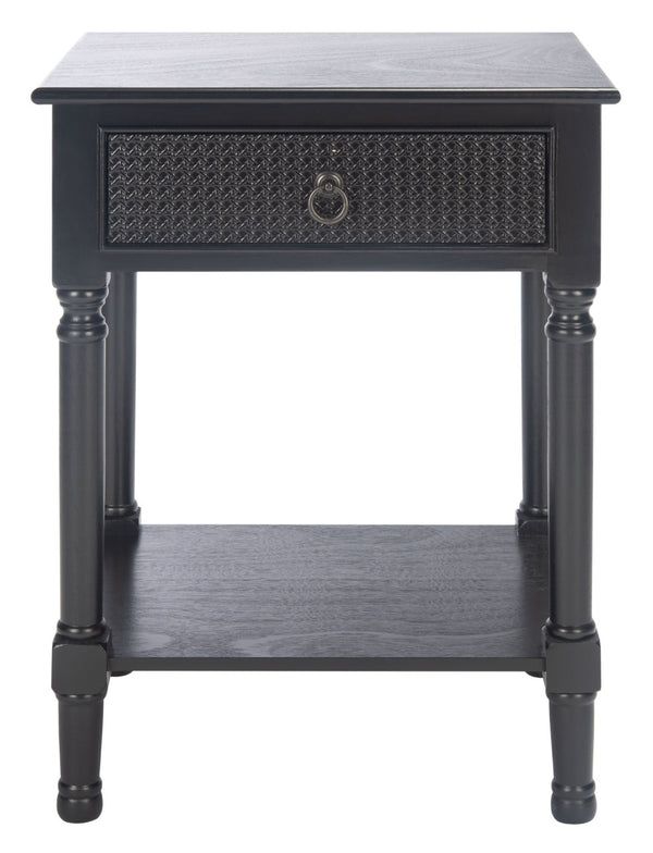 Safavieh Haines Elegant Accent Table With Carved Details And Single Drawer For Timeless Living Room Style Black ACC5720A