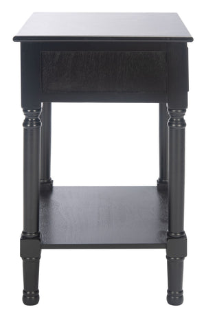Safavieh Haines Elegant Accent Table With Carved Details And Single Drawer For Timeless Living Room Style Black ACC5720A