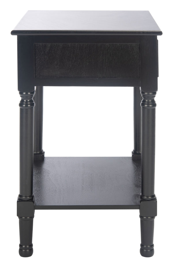 Safavieh Haines Elegant Accent Table With Carved Details And Single Drawer For Timeless Living Room Style Black ACC5720A
