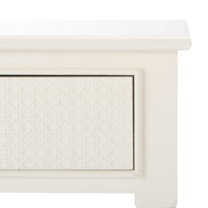 Safavieh Haines Elegant Accent Table With Carved Details And Single Drawer For Timeless Living Room Style White ACC5720D