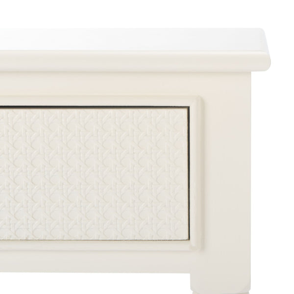 Safavieh Haines Elegant Accent Table With Carved Details And Single Drawer For Timeless Living Room Style White ACC5720D