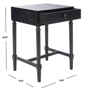 Safavieh Mabel Timeless French Country Accent Table With Elegant Teardrop Drawer For Stylish Storage Solutions Black ACC5721A