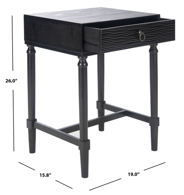 Safavieh Mabel Timeless French Country Accent Table With Elegant Teardrop Drawer For Stylish Storage Solutions Black ACC5721A