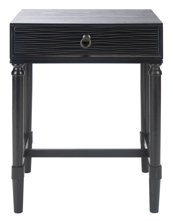 Safavieh Mabel Timeless French Country Accent Table With Elegant Teardrop Drawer For Stylish Storage Solutions Black ACC5721A