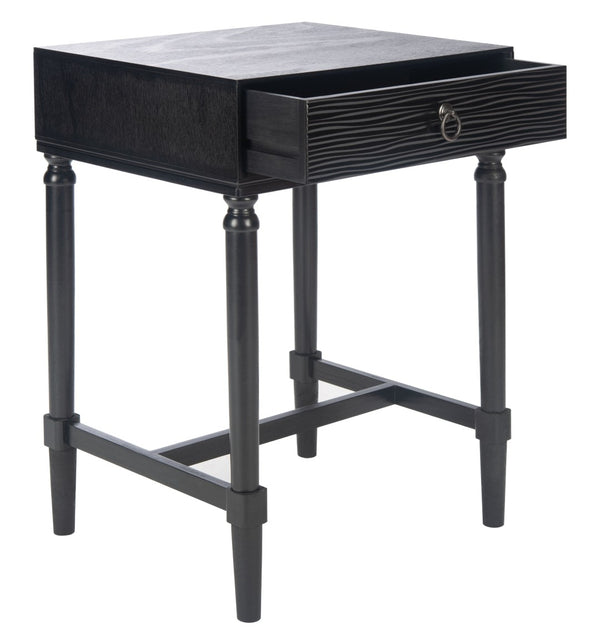 Safavieh Mabel Timeless French Country Accent Table With Elegant Teardrop Drawer For Stylish Storage Solutions Black ACC5721A