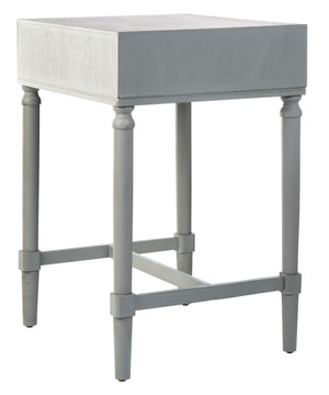 Safavieh Mabel Timeless French Country Accent Table With Elegant Teardrop Drawer For Stylish Storage Solutions Distressed Grey ACC5721B