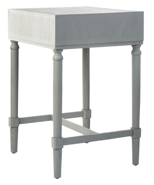 Safavieh Mabel Timeless French Country Accent Table With Elegant Teardrop Drawer For Stylish Storage Solutions Distressed Grey ACC5721B