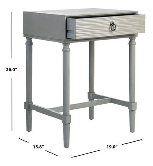 Safavieh Mabel Timeless French Country Accent Table With Elegant Teardrop Drawer For Stylish Storage Solutions Distressed Grey ACC5721B