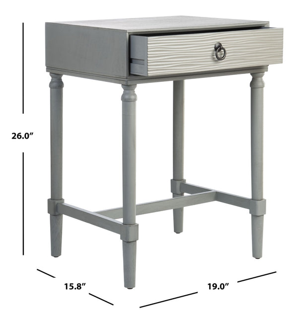 Safavieh Mabel Timeless French Country Accent Table With Elegant Teardrop Drawer For Stylish Storage Solutions Distressed Grey ACC5721B