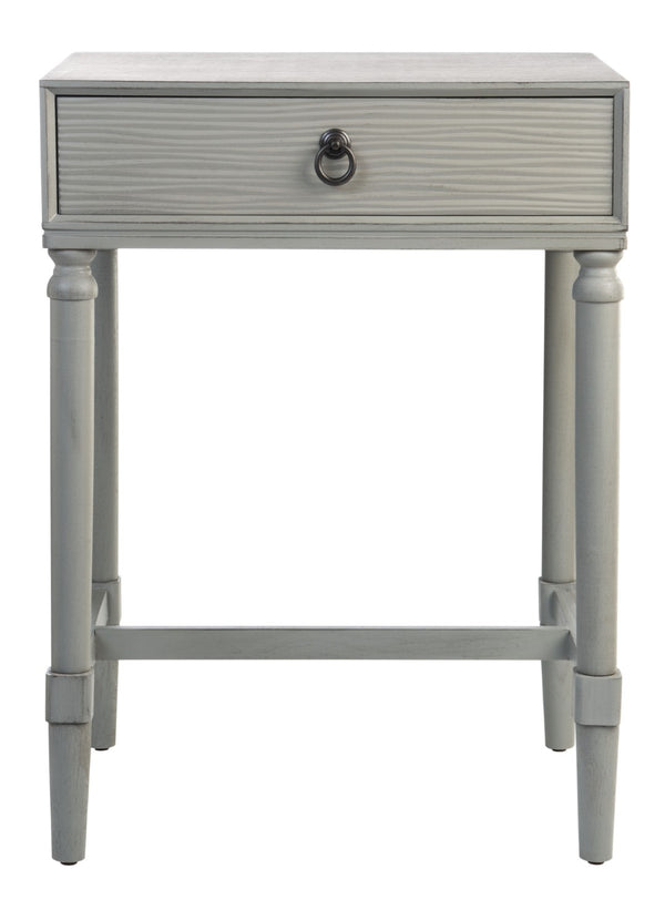 Safavieh Mabel Timeless French Country Accent Table With Elegant Teardrop Drawer For Stylish Storage Solutions Distressed Grey ACC5721B