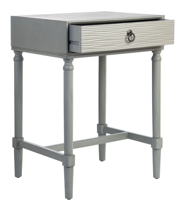 Safavieh Mabel Timeless French Country Accent Table With Elegant Teardrop Drawer For Stylish Storage Solutions Distressed Grey ACC5721B