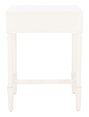 Safavieh Estella Elegant Accent Table With Classic Carved Legs And Modern Drawer For Stylish Homes And Spaces White ACC5722A