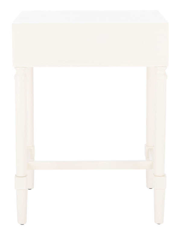 Safavieh Estella Elegant Accent Table With Classic Carved Legs And Modern Drawer For Stylish Homes And Spaces White ACC5722A