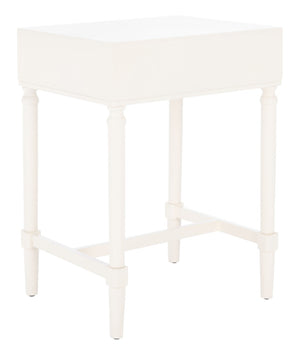 Safavieh Estella Elegant Accent Table With Classic Carved Legs And Modern Drawer For Stylish Homes And Spaces White ACC5722A