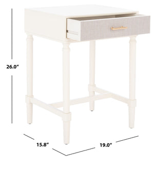 Safavieh Estella Elegant Accent Table With Classic Carved Legs And Modern Drawer For Stylish Homes And Spaces White ACC5722A