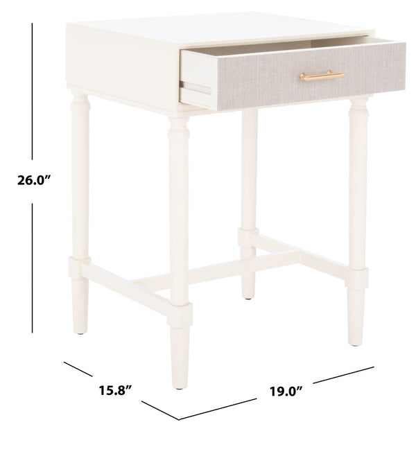 Safavieh Estella Elegant Accent Table With Classic Carved Legs And Modern Drawer For Stylish Homes And Spaces White ACC5722A