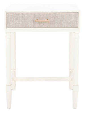 Safavieh Estella Elegant Accent Table With Classic Carved Legs And Modern Drawer For Stylish Homes And Spaces White ACC5722A