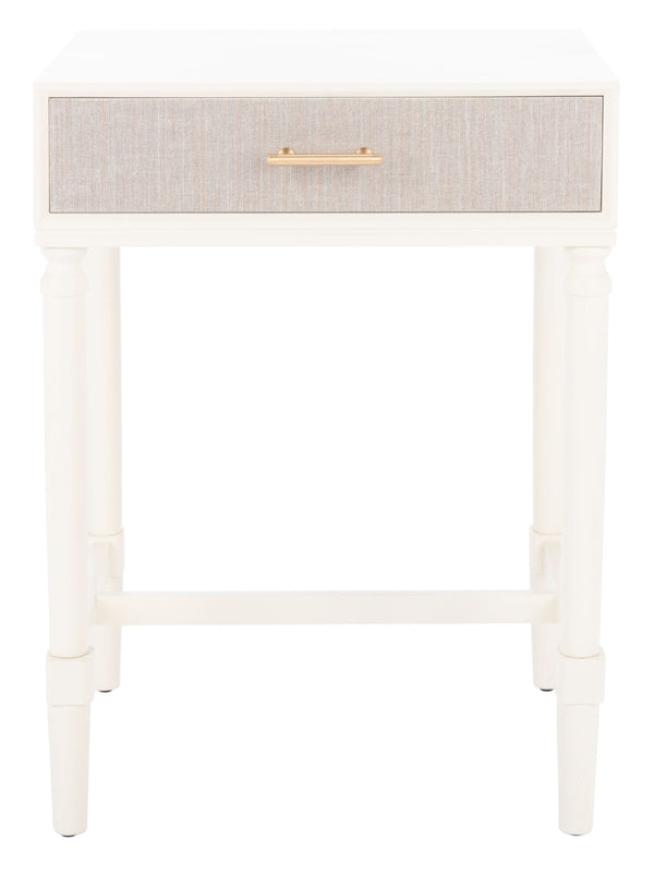Safavieh Estella Elegant Accent Table With Classic Carved Legs And Modern Drawer For Stylish Homes And Spaces White ACC5722A