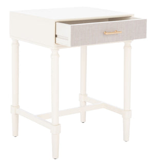 Safavieh Estella Elegant Accent Table With Classic Carved Legs And Modern Drawer For Stylish Homes And Spaces White ACC5722A