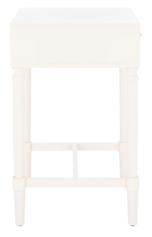 Safavieh Estella Elegant Accent Table With Classic Carved Legs And Modern Drawer For Stylish Homes And Spaces White ACC5722A