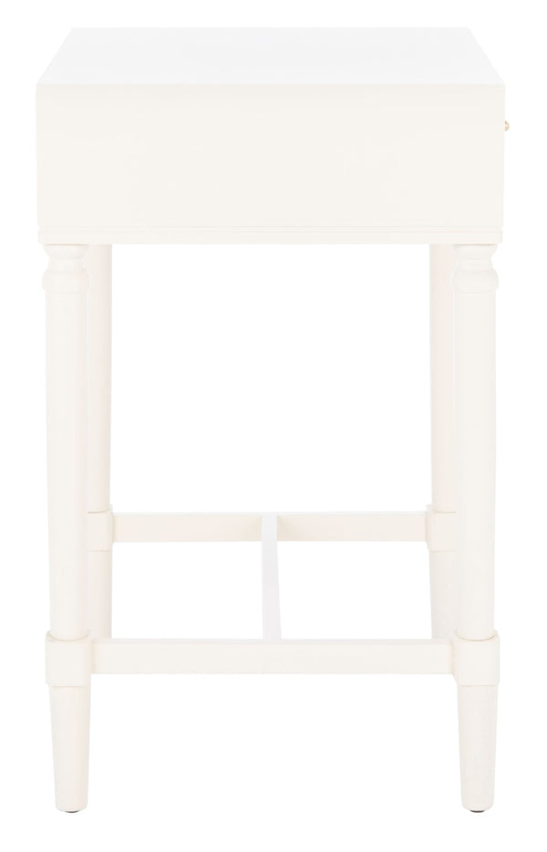 Safavieh Estella Elegant Accent Table With Classic Carved Legs And Modern Drawer For Stylish Homes And Spaces White ACC5722A