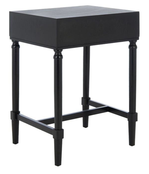 Safavieh Estella Elegant Accent Table With Classic Carved Legs And Modern Drawer For Stylish Homes And Spaces Black ACC5722B