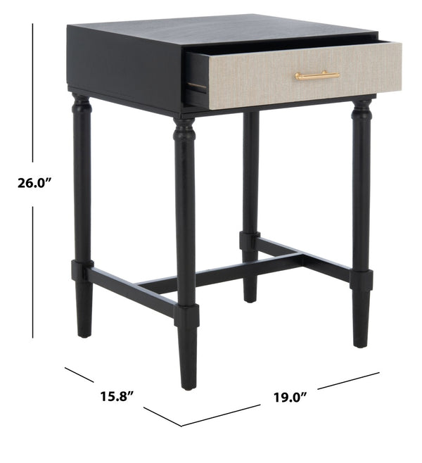 Safavieh Estella Elegant Accent Table With Classic Carved Legs And Modern Drawer For Stylish Homes And Spaces Black ACC5722B