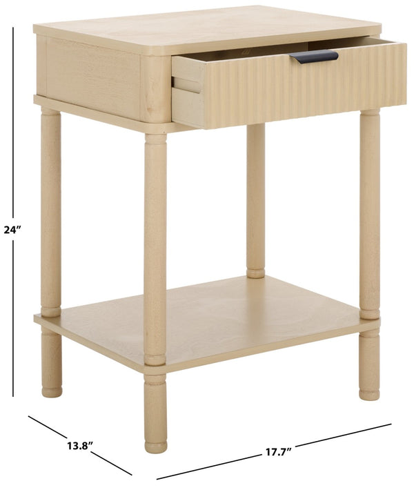 Safavieh Thurston Compact Accent Table With 1 Drawer – Modern Design For Smart Storage In Small Spaces Natural ACC5723A