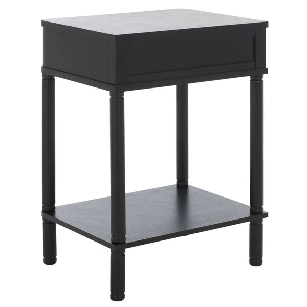 Safavieh Thurston Compact Accent Table With 1 Drawer – Modern Design For Smart Storage In Small Spaces Matt Black ACC5723B
