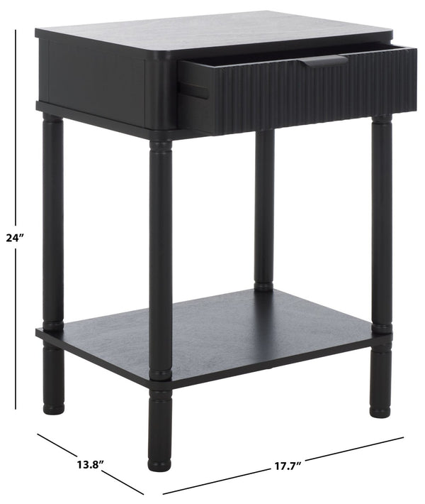 Safavieh Thurston Compact Accent Table With 1 Drawer – Modern Design For Smart Storage In Small Spaces Matt Black ACC5723B