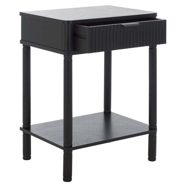 Safavieh Thurston Compact Accent Table With 1 Drawer – Modern Design For Smart Storage In Small Spaces Matt Black ACC5723B