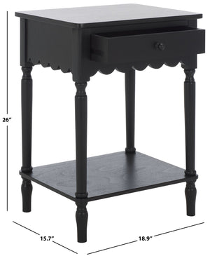 Safavieh Haven Top Drawer Accent Table - Elegant Storage Solution For Your Home With Timeless Style And Charm Matte Black , Wood Acc5724b