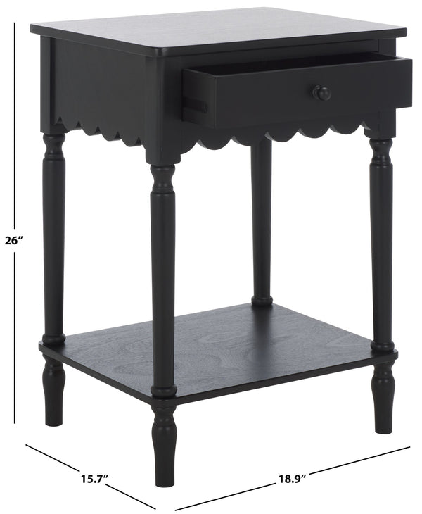 Safavieh Haven Top Drawer Accent Table - Elegant Storage Solution For Your Home With Timeless Style And Charm Matte Black , Wood Acc5724b