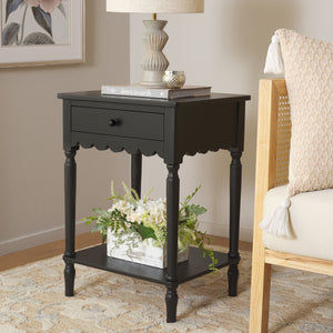 Safavieh Haven Top Drawer Accent Table - Elegant Storage Solution For Your Home With Timeless Style And Charm Matte Black , Wood Acc5724b