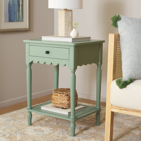 Safavieh Haven Top Drawer Accent Table - Elegant Storage Solution For Your Home With Timeless Style And Charm Sage Green Wood Acc5724d