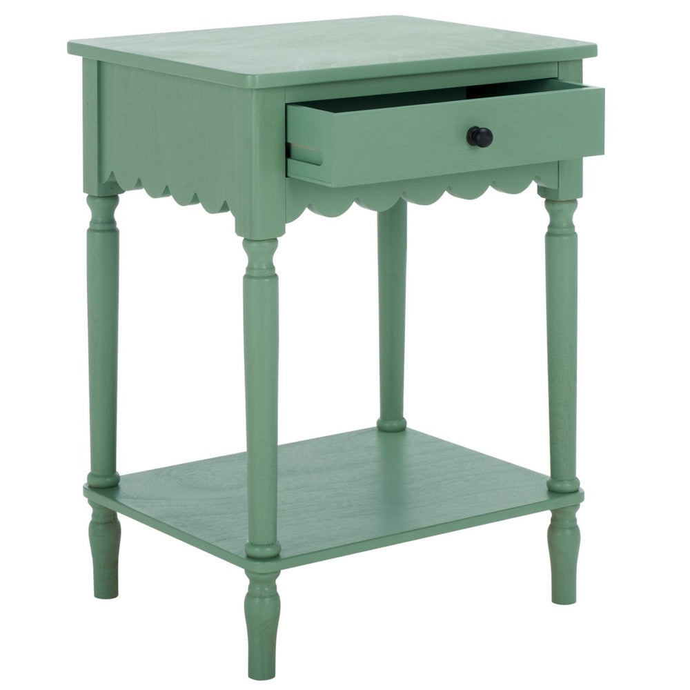 Safavieh Haven Accent Table With Drawer - Stylish Storage Solution For Modern Living Rooms And Bedrooms Sage Green ACC5724D