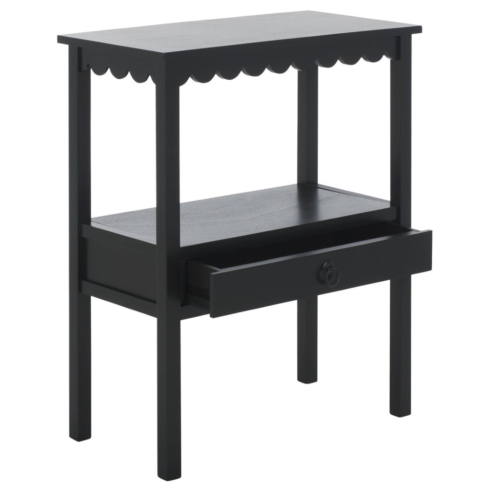 Safavieh Haven Low Drawer Accent Table - Stylish Mid-Century Design For Living Rooms, Bedrooms & Entryways Matt Black ACC5726B