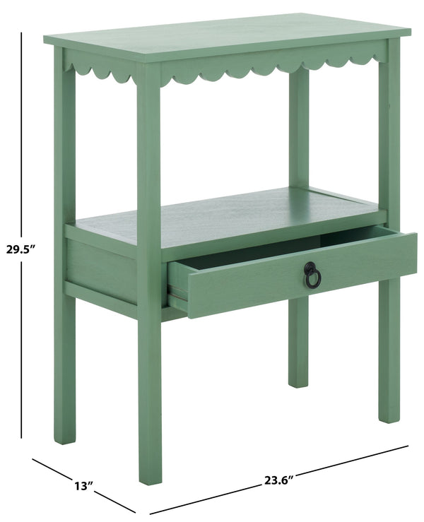 Safavieh Haven Low Drawer Accent Table - Elegant Storage Solution For Living Rooms, Bedrooms, And Entryways Sage Green Wood Acc5726d