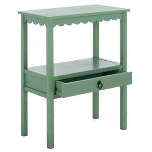 Safavieh Haven Low Drawer Accent Table - Elegant Storage Solution For Living Rooms, Bedrooms, And Entryways Sage Green Wood Acc5726d