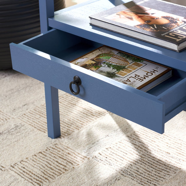 Safavieh Haven Low Drawer Accent Table - Elegant Storage Solution For Living Rooms, Bedrooms, And Entryways Blue Wood Acc5726e