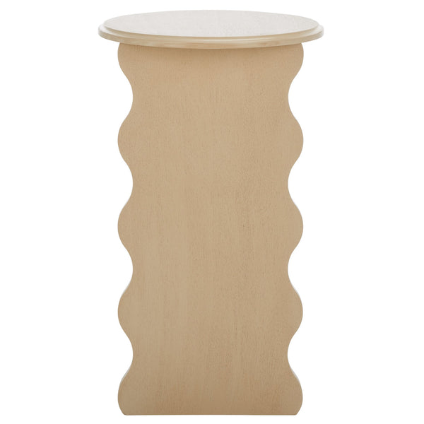 Safavieh Lilith Wavy Accent Table - Artistic Design With Modern Flair For Stylish Home Decor And Versatility Natural Wood Acc5727a