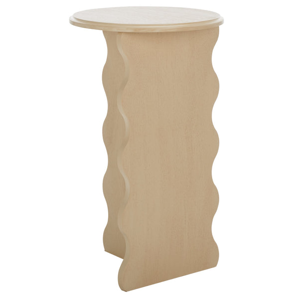 Safavieh Lilith Wavy Accent Table - Artistic Design With Modern Flair For Stylish Home Decor And Versatility Natural Wood Acc5727a