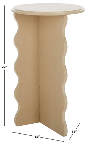 Safavieh Lilith Wavy Accent Table - Artistic Design With Modern Flair For Stylish Home Decor And Versatility Natural Wood Acc5727a