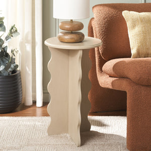 Safavieh Lilith Wavy Accent Table - Artistic Design With Modern Flair For Stylish Home Decor And Versatility Natural Wood Acc5727a