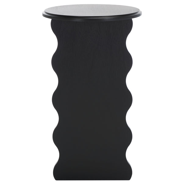 Safavieh Lilith Wavy Accent Table - Artistic Design With Modern Flair For Stylish Home Decor And Versatility Matte Black , Wood Acc5727b