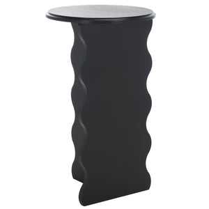 Safavieh Lilith Wavy Accent Table - Artistic Design With Modern Flair For Stylish Home Decor And Versatility Matte Black , Wood Acc5727b